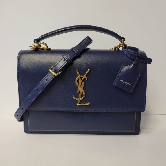 Yves Saint Laurent Handbags - ❌SOLD❌SAINT LAURENT Blue Leather Medium Sunset Shoulder bag/Crossbody.
